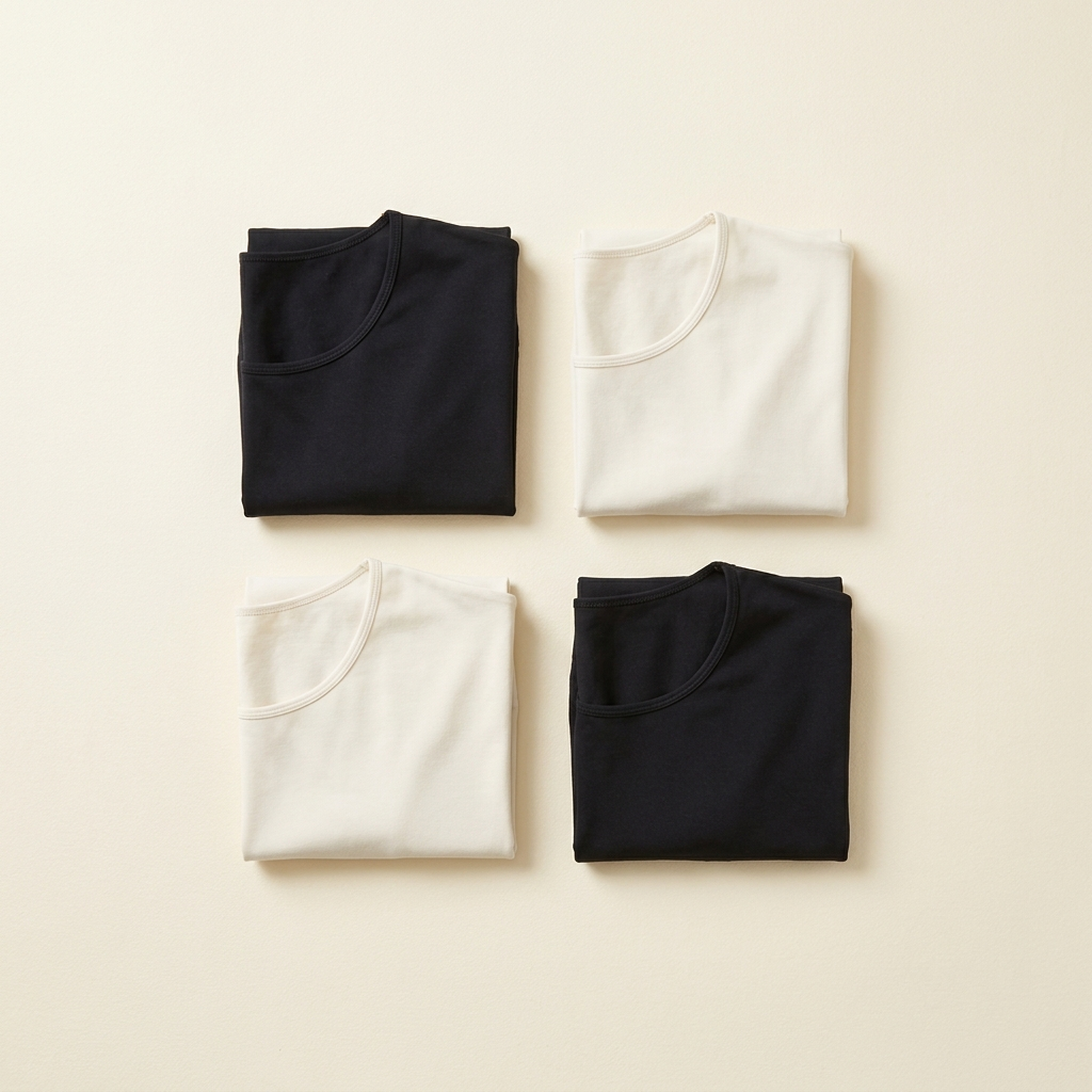 Lo que incluye el pack de 4: cuatro tops en negro y blanco hueso