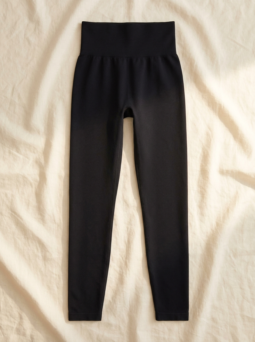 Legging moldeador Velara en negro, extendido en plano