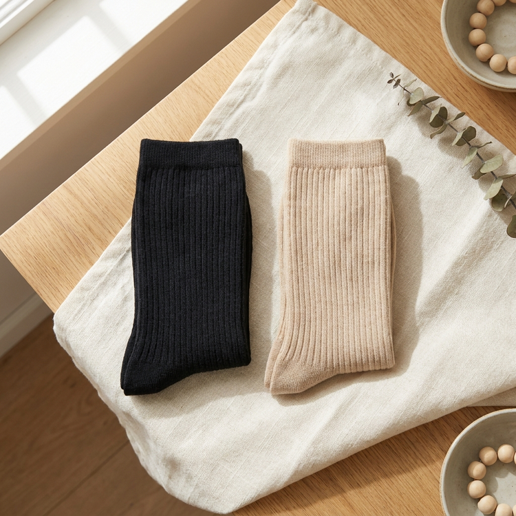 Pack de 2 pares: negro y beige